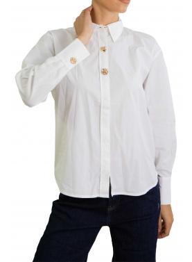 Camicia tinta unita con bottoni dorati Only 